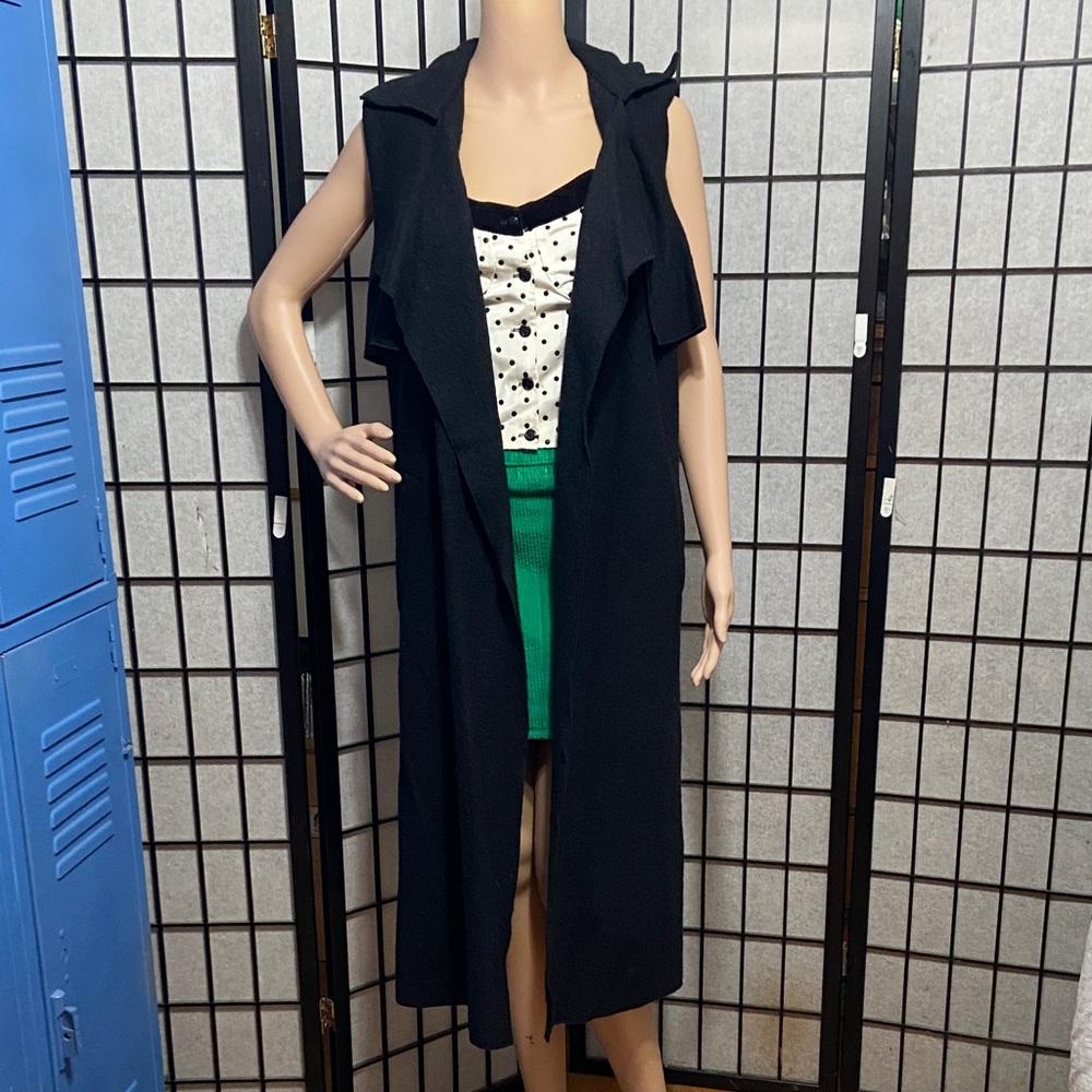 Zara Black Long Vest